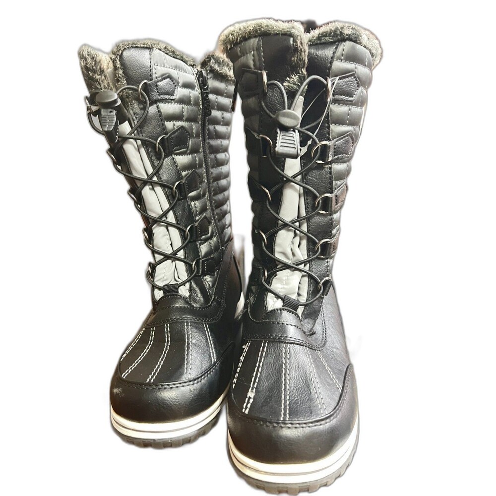 Totes Adventure Gear Women's Cleo Boots Size 8M  Black Quilted Waterproof Winter